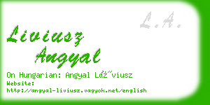 liviusz angyal business card